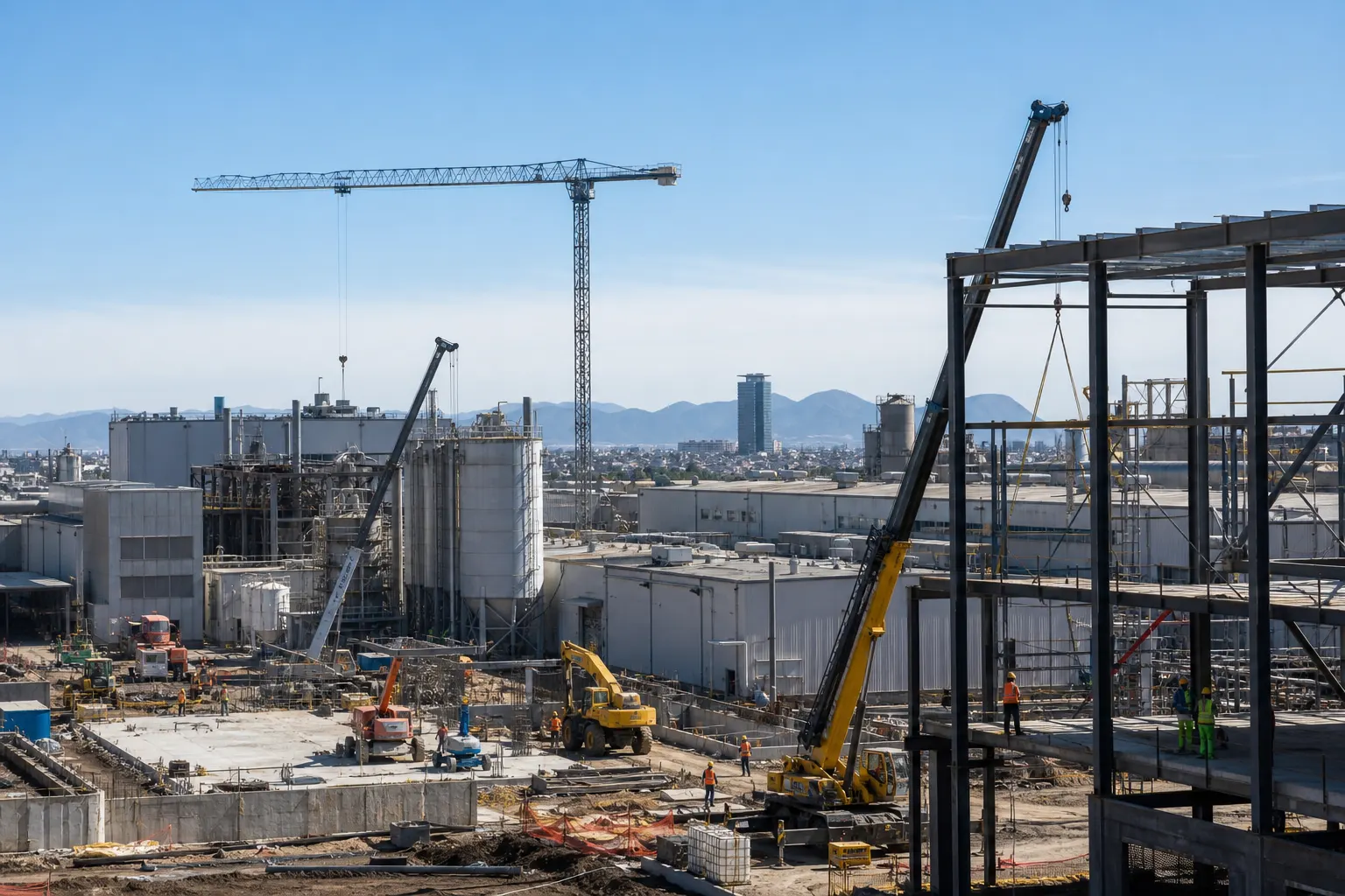 Actividad industrial de México con construcción y manufactura en julio de 2026