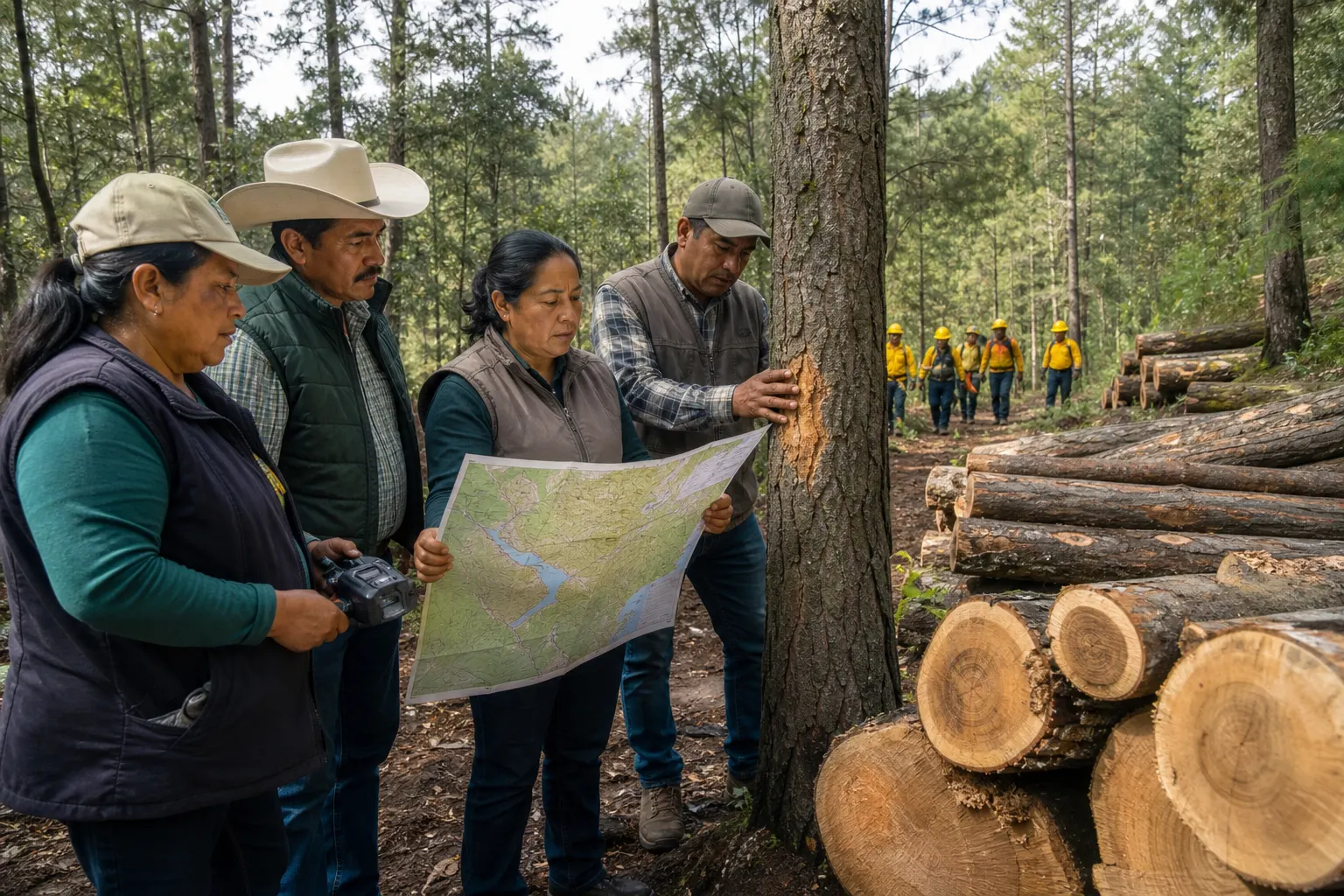 Comunidad forestal mexicana participa en actividades de manejo sustentable y conservación de bosques