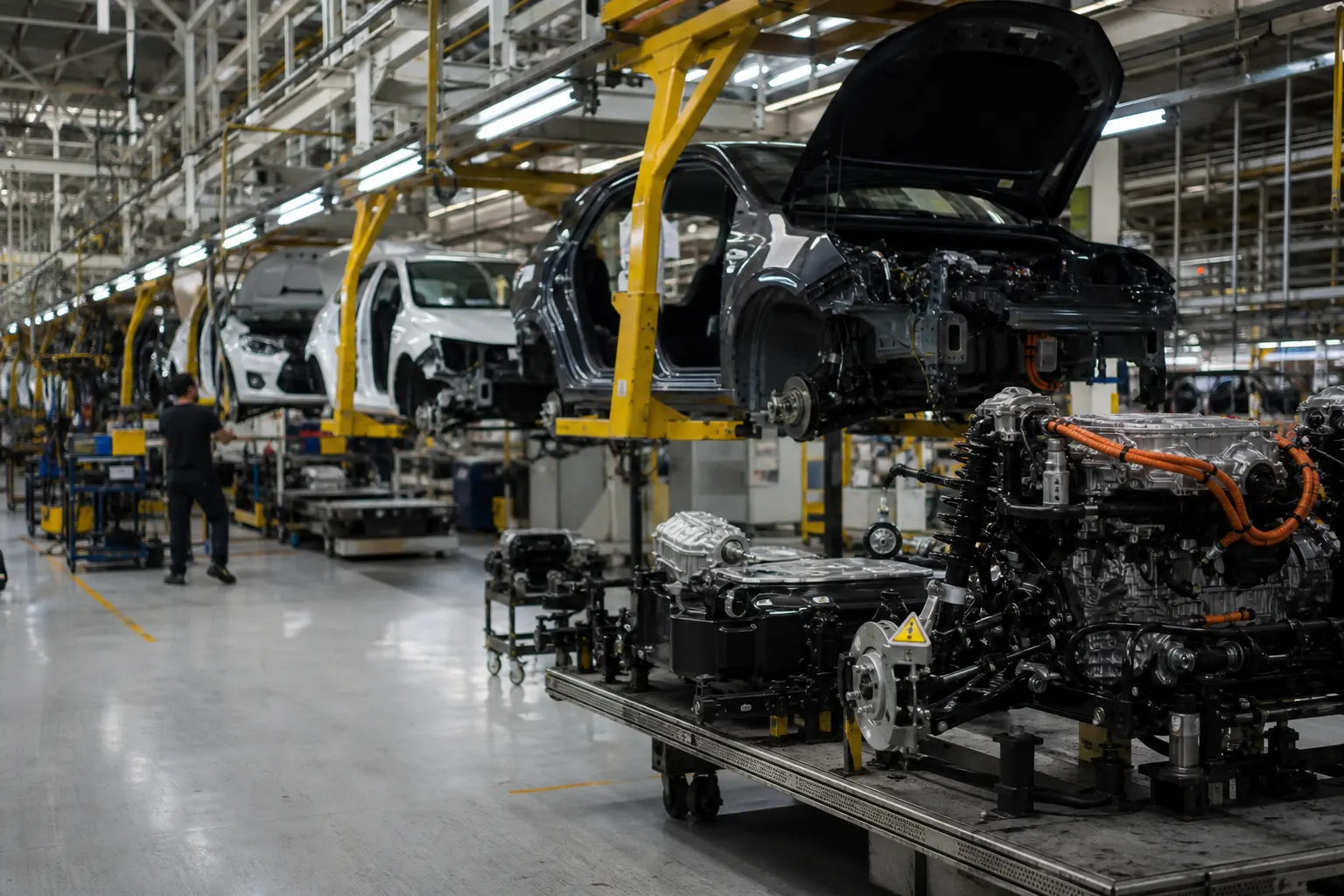 Línea de producción de vehículos ligeros en una planta automotriz mexicana