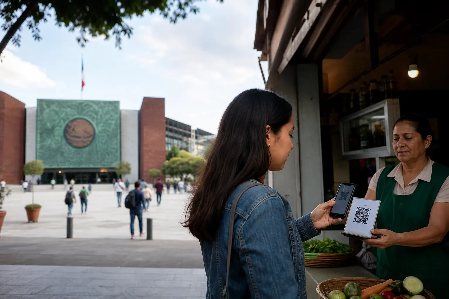 Persona utiliza un pago digital en un comercio de la Ciudad de México mientras Diputados analizan una nueva Ley de Economía Digital