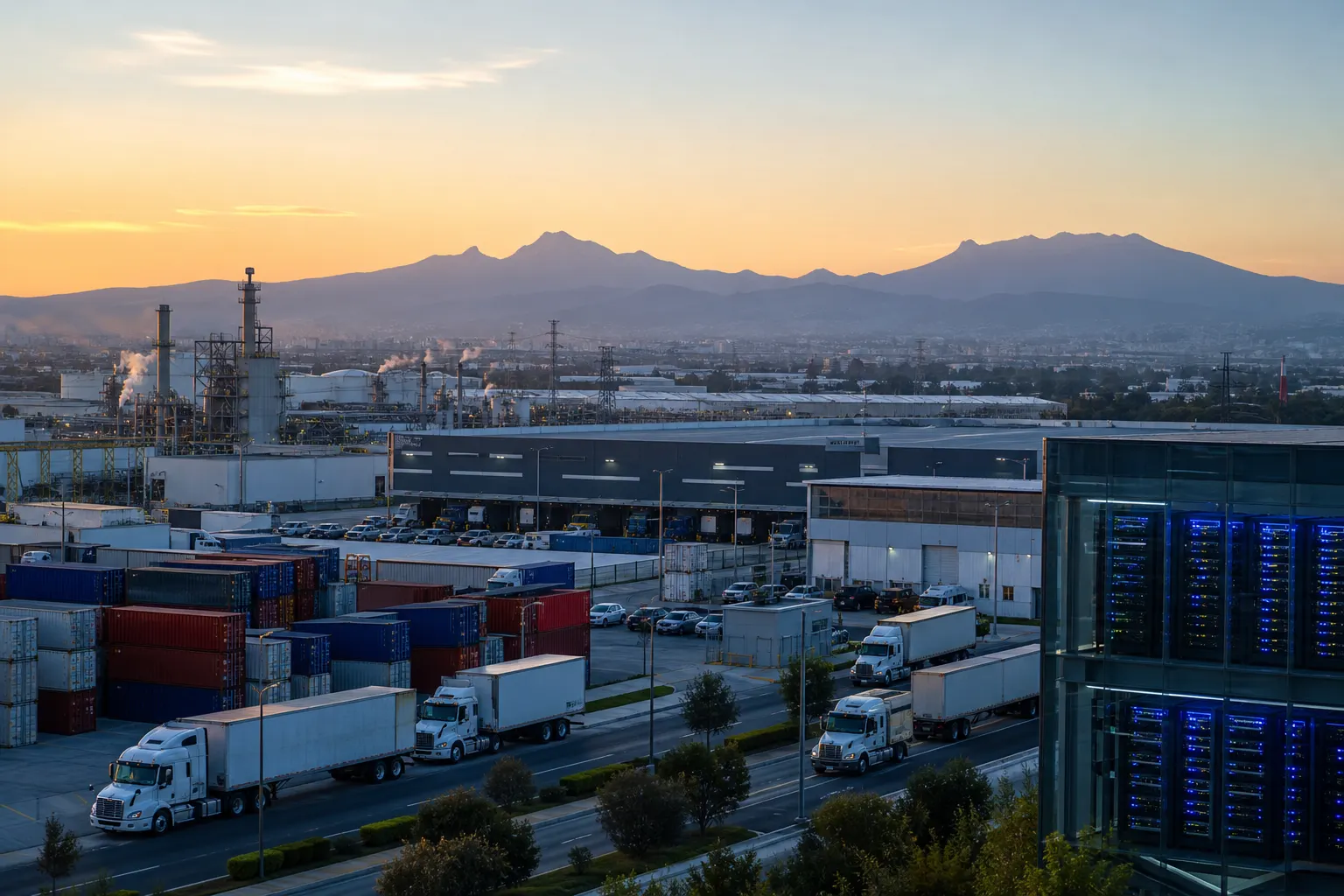 Zona industrial y logística de México vinculada con exportaciones y tecnología