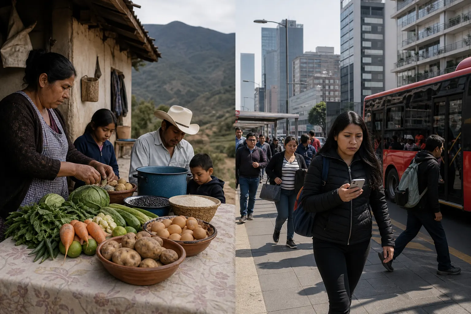 Contraste entre el gasto familiar rural y urbano en México durante 2025