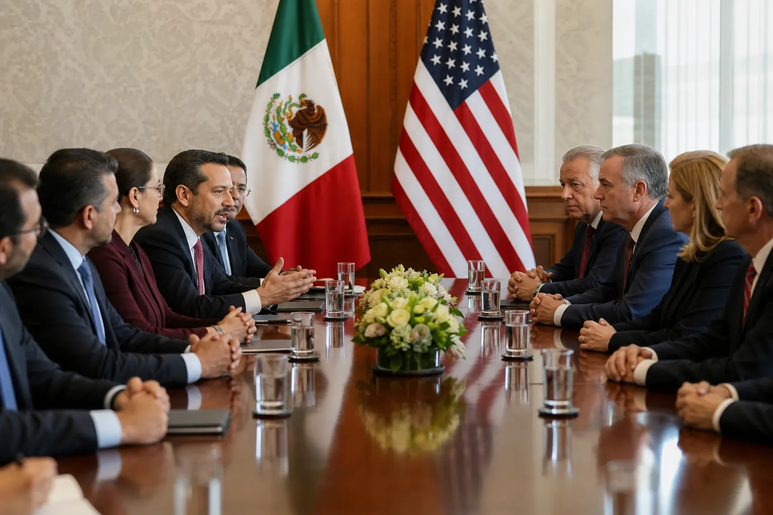 Marcelo Ebrard y Jamieson Greer durante la negociación arancelaria entre México y Estados Unidos en el G20 de Milwaukee